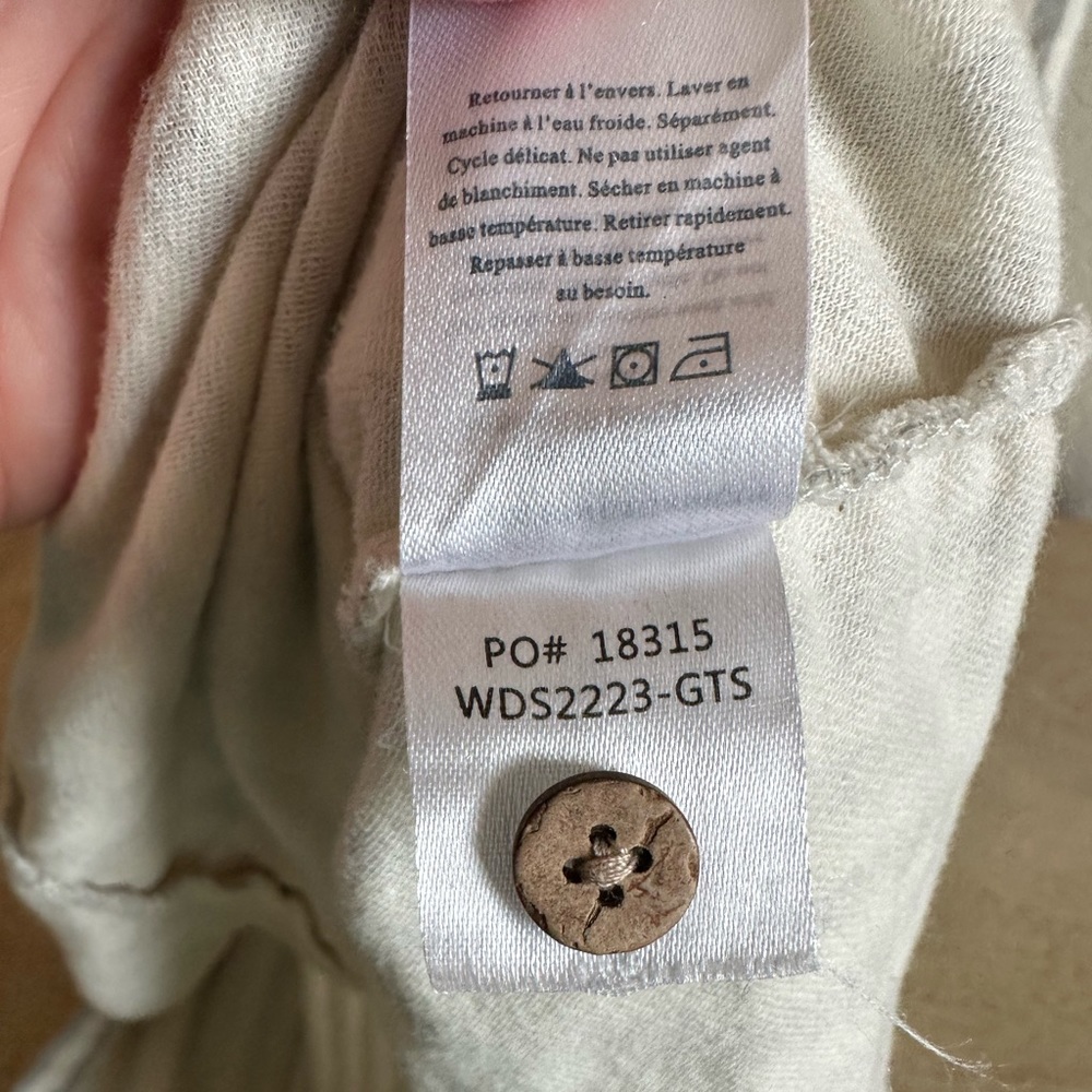 Faherty Cream and Tan Striped Linen Maxi Dress with Tie Straps - Picture 12 of 16